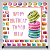 Aperturee - Delicious Macaron Dessert Custom Birthday Backdrop