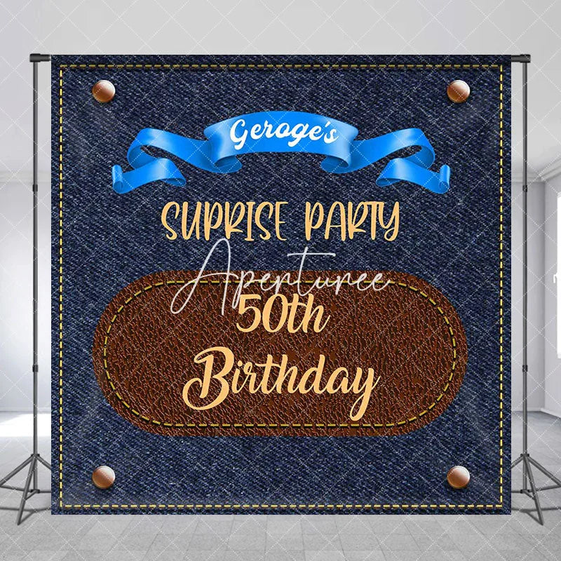 Aperturee - Denim Surprise Party Custom 50th Birthday Backdrop