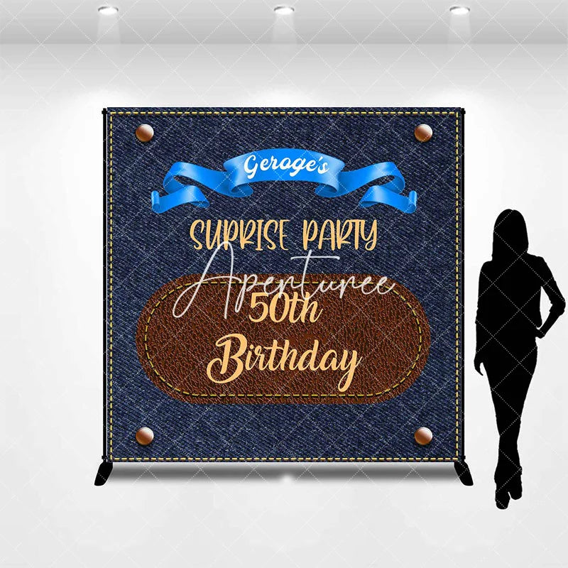 Aperturee - Denim Surprise Party Custom 50th Birthday Backdrop