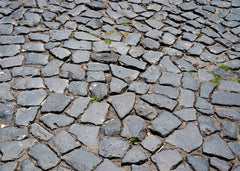 Aperturee - Cracked Little Dense Black Stones Rubber Floor Mat