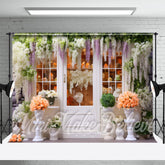 Aperturee - Dense Florets Roses White Door Photo Spring Backdrop