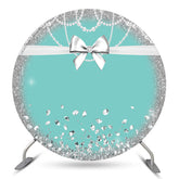 Aperturee Diamond Bowknot Pearl Green Blue Birthday Backdrop
