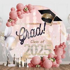 Aperturee - Diamond Glitter Pink Bokeh Circle 2025 Grad Backdrop