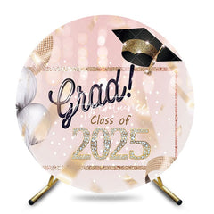 Aperturee - Diamond Glitter Pink Bokeh Circle 2025 Grad Backdrop