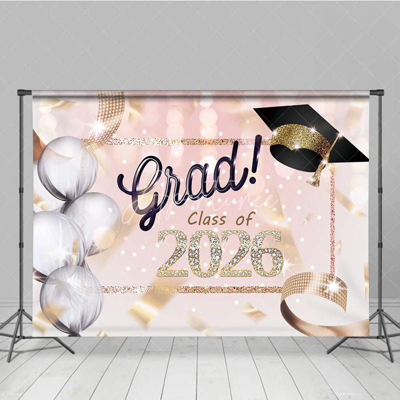 Aperturee - Diamond Grad Class Of 2026 Balloon Photoshoot Backdrop