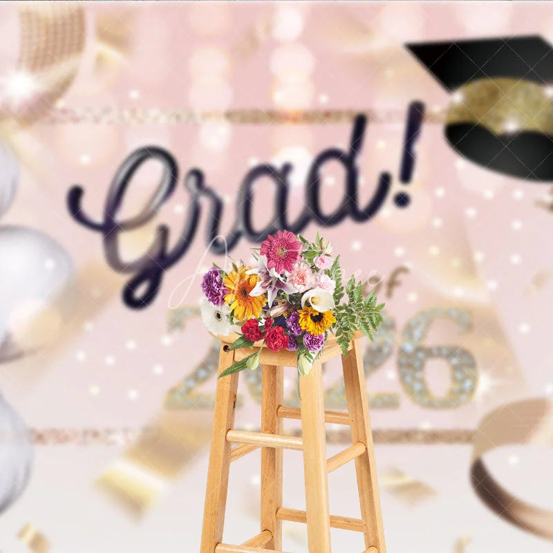 Aperturee - Diamond Grad Class Of 2026 Balloon Photoshoot Backdrop