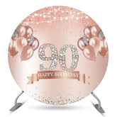 Aperturee Diamond Rose Gold Bokeh Round 90th Birthday Backdrop