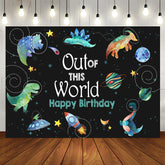 Aperturee - Dinosaur Space Out Of This World Birthday Backdrop