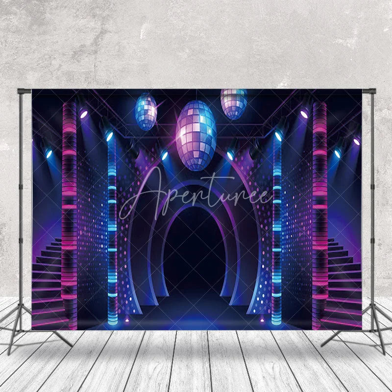 Aperturee - Disco Shiny Light Ball Dancing Party Photo Backdrop