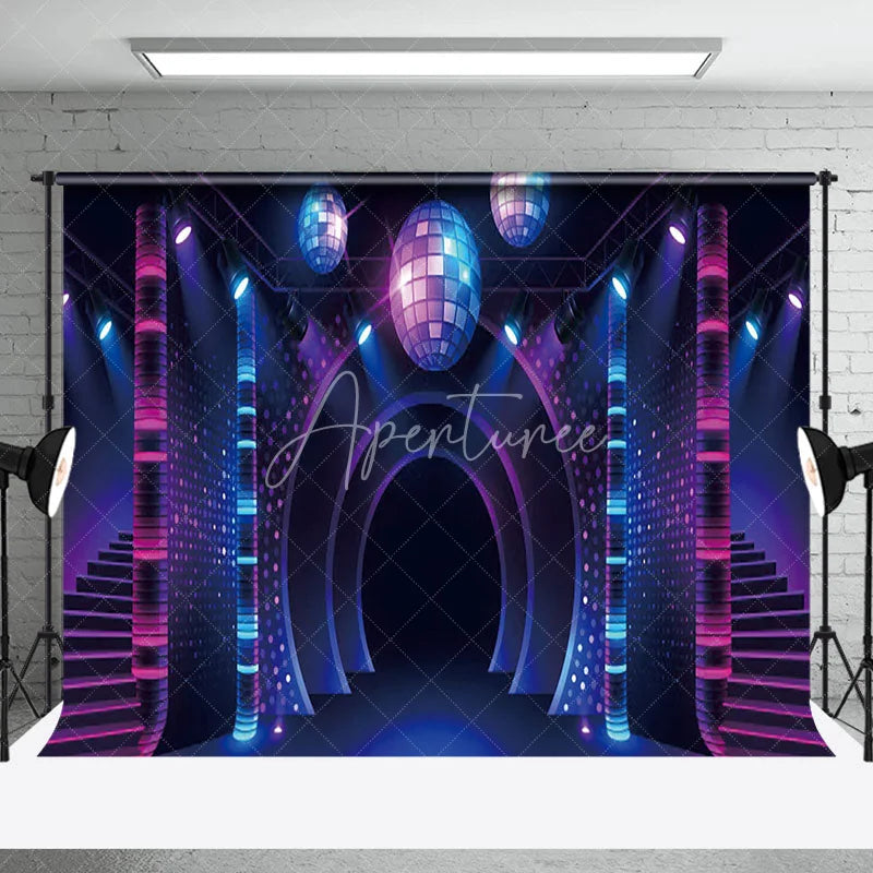 Aperturee - Disco Shiny Light Ball Dancing Party Photo Backdrop