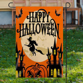Aperturee - Double Side Waterproof Witch Halloween Night Garden Flag