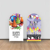 Aperturee - Double Sided Birthday Wishes Cake Cap Arch Bakcdrop