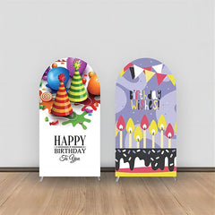 Aperturee - Double Sided Birthday Wishes Cake Cap Arch Bakcdrop