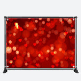 Aperturee - Dreamy Red Hearts Dots Bokeh Valentines Day Backdrop