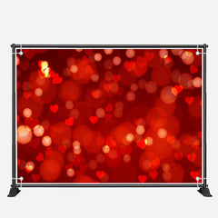 Aperturee - Dreamy Red Hearts Dots Bokeh Valentines Day Backdrop