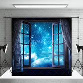 Aperturee - Dreamy Starry Sky Open Window Photography Backdrop
