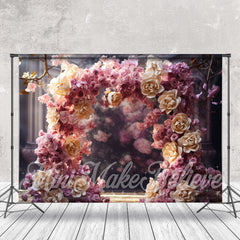 Aperturee - Dry Vine Big Floral Arch Door Bokeh Flower Backdrop