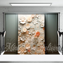 Aperturee - Dualtone Muted Flowers Painterly Retro Wall Backdrop