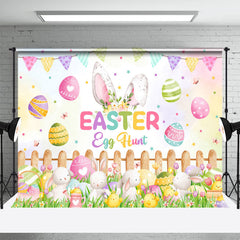 Aperturee - Egg Hunt Rabbit Plants Wooden Fence Easter Backdrop