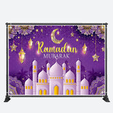 Aperturee - Elegant Mandala Moon Palace Purple Ramadan Backdrop