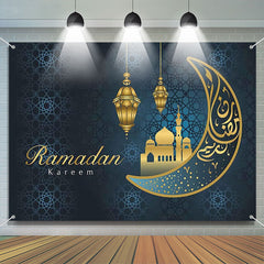 Aperturee - Elegant Moon Gold Palace Ramadan Kareem Backdrop