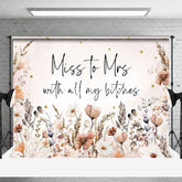 Aperturee - Miss To Mrs Pink Floral Spring Bridal Shower Backdrop