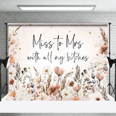 Aperturee - Miss To Mrs Pink Floral Spring Bridal Shower Backdrop