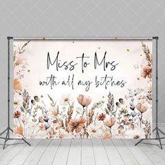 Aperturee - Miss To Mrs Pink Floral Spring Bridal Shower Backdrop