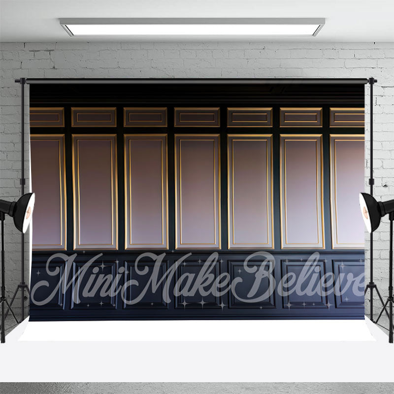 Aperturee - Elegant Purple Royal Blue Gold Retro Photo Backdrop
