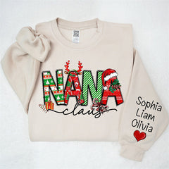 Aperturee - Elk Cherry Nana Claus Custom Christmas Sweatshirt