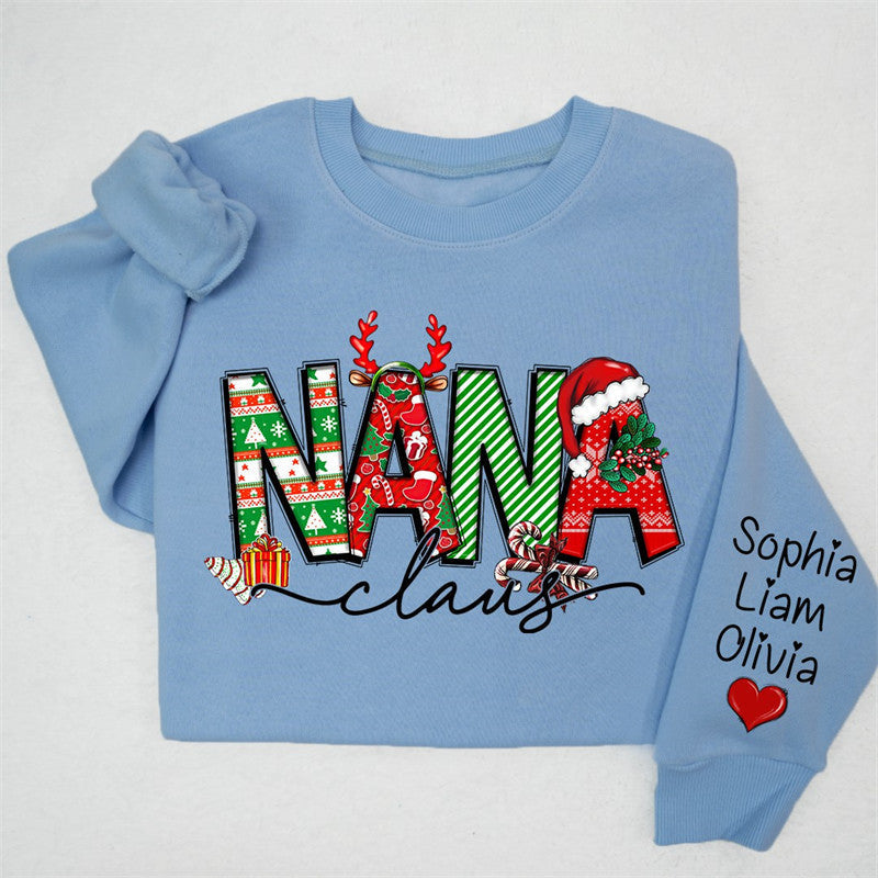 Aperturee - Elk Cherry Nana Claus Custom Christmas Sweatshirt