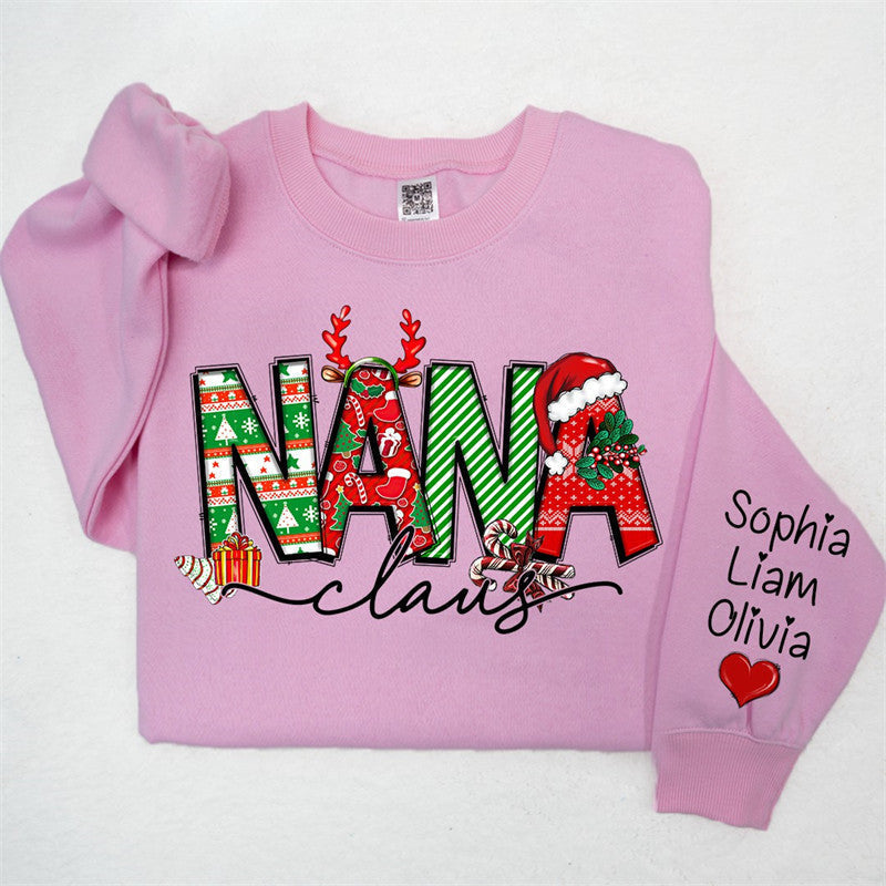 Aperturee - Elk Cherry Nana Claus Custom Christmas Sweatshirt