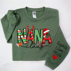 Aperturee - Elk Cherry Nana Claus Custom Christmas Sweatshirt