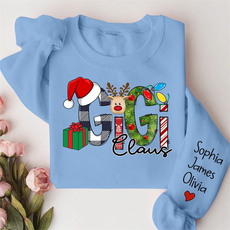Aperturee - Elk Gift Grandma Kids Custom Christmas Sweatshirt