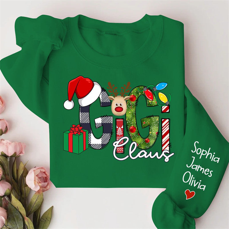 Aperturee - Elk Gift Grandma Kids Custom Christmas Sweatshirt