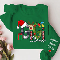 Aperturee - Elk Gift Grandma Kids Custom Christmas Sweatshirt