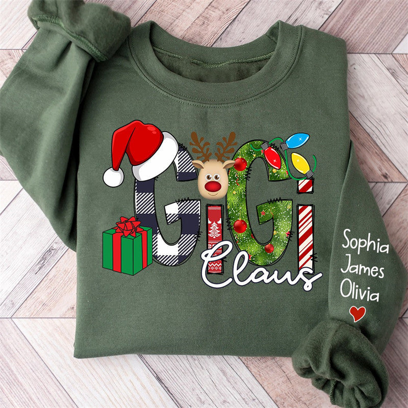 Aperturee - Elk Gift Grandma Kids Custom Christmas Sweatshirt
