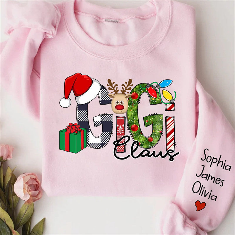 Aperturee - Elk Gift Grandma Kids Custom Christmas Sweatshirt