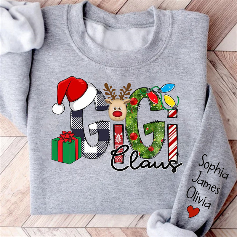 Aperturee - Elk Gift Grandma Kids Custom Christmas Sweatshirt