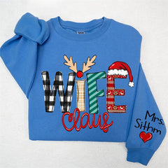 Aperturee - Elk Plaid Wife Husband Custom Christmas Sweatshirt