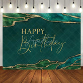 Aperturee - Emerald Green And Gold Glitter Birthday Backdrop