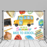 Aperturee - End Of Summer Bus Study Pattern Back To School Backdrop