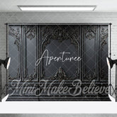 Aperturee - European Style Exquisite Relief Black Wall Backdrop