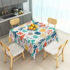 Aperturee - Fabric Colorful Prickly Cactus Square Tablecloth