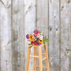 Aperturee - Faded Rustic Vertical Striped Wood Photo Backdrop