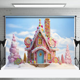 Aperturee - Fairy Tale Candyland Snowy Field Winter Backdrop