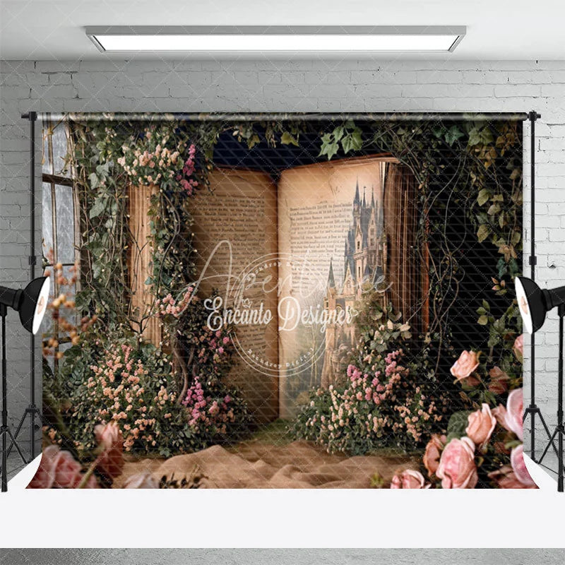 Aperturee - Fairy Tale Castle Book Story Window Spring Backdrop