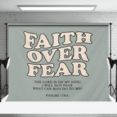 Aperturee - Faith Over Fear Bible Verses Positive Slogan Backdrop