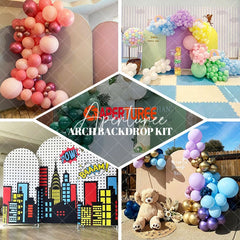 Aperturee Fall In Love Blue Floral Wedding Arch Backdrop Kit