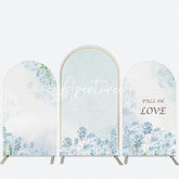 Aperturee Fall In Love Blue Floral Wedding Arch Backdrop Kit